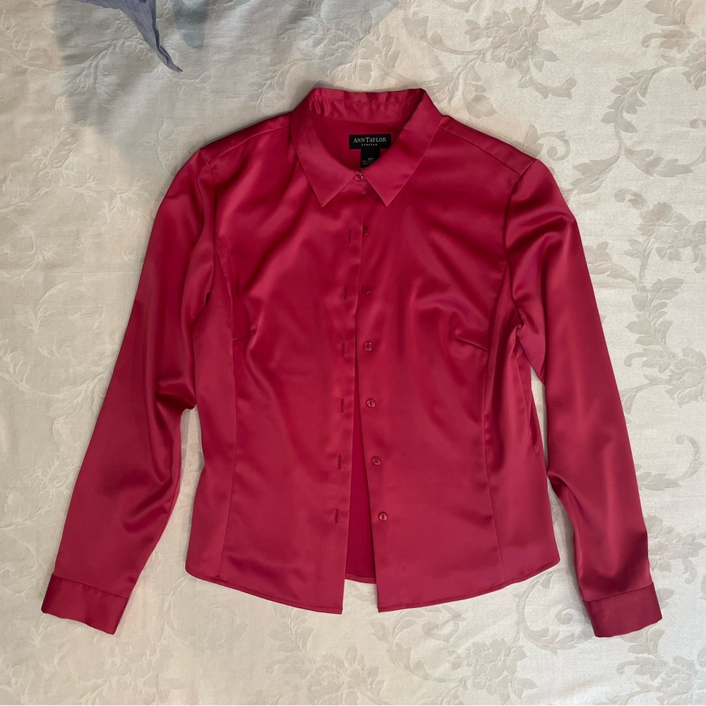 Ann Taylor blouse - hot pink, size 10P